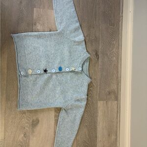 Light Blue Cardigan with Star Buttons